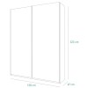 Specifica dimensioni Armadio in legno struttura Bianca con due ante scorrevoli a Specchio modello Sliding Totò Piccinni