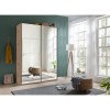 Vista ambientata Armadio design in legno struttura Rovere Artisan con 2 ante scorrevoli a specchio modello Sliding Totò Piccinni