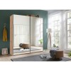 Vista ambientata Armadio design in legno struttura Rovere Artisan con 2 ante scorrevoli a specchio modello Sliding Totò Piccinni