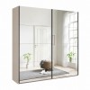Vista diagonale con ante chiuse Armadio moderno in legno struttura Cashmere con 2 ante scorrevoli a specchio modello Sliding Totò Piccinni
