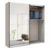 Vista diagonale con anta aperta Armadio ante scorrevoli in legno struttura Cashmere con 2 ante scorrevoli a specchio modello Sliding Totò Piccinni