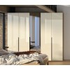 Armadio guardaroba in legno colore "Rovere Artisan/Grigio Laccato Lucido" con 5 ante e specchio modello Eden Totò Piccinni