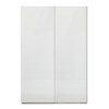 Vista frontale Armadio classico in legno struttura Noce Brera con 2 ante scorrevoli Bianco Opaco modello Sliding Totò Piccinni
