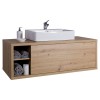 Base Lavabo con lavandino in legno con 1 cassetto e 2 vani colore "rovere artisan" modello Nexus Totò Piccinni