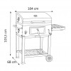 Specifica dimensioni BBQ Barbecue a carbonella con brace regolabile e ruote modello Diablo New Totò Piccinni