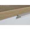 Dettaglio cassetto mobile per tv in legno colore "Bianco Laccato/Rovere Miele" con 2 ante e 3 cassetti modello Orbis Totò Piccinni