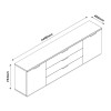 Specifica dimensioni Mobile porta tv classico in legno colore "Bianco Laccato/Rovere Miele" con 2 ante e 3 cassetti modello Orbis Totò Piccinni