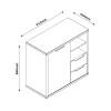 Specifica dimensioni Mobile multiuso in legno colore "Rovere Artisan/Grigio Laccato" con 1 anta, 2 cassetti e 2 vani modello Aura Totò Piccinni
