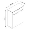 Specifica dimensioni Mobile contenitore in legno colore "Grigio Laccato/Rovere Miele" 1 cassetto e 2 ante modello Zenit Totò Piccinni
