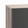 Dettaglio Madia moderna colore "Grigio Scuro Laccato/Noce Brera" con 2 ante 2 cassetti e 1 vano modello Celestia Totò Piccinni