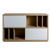 Vista frontale Libreria colore "Bianco Laccato/Rovere Miele" con 2 ante e 6 vani modello Verona Totò Piccinni