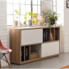 Vista ambientata Libreria Libreria classica colore "Bianco Laccato/Rovere Miele" con 2 ante e 6 vani modello Verona Totò Piccinni