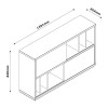 Specifica dimensioni Libreria colore "Bianco Laccato/Rovere Miele" con 2 ante e 6 vani modello Verona Totò Piccinni