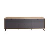 mobile porta tv a terra rovere miele/grigio laccato vista frontale 
