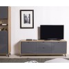 mobile soggiorno tv rovere miele/grigio laccato vista frontale