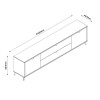Specifica dimensioni Porta tv in legno colore "Rovere Miele/Grigio Laccato" modello Lumen Totò Piccinni