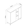 Specifica dimensioni Madia in legno colore "Grigio Titanio/Rovere Miele" 2 ante, 3 vani 2 ripiani modello Lumen Totò Piccinni