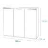 Specifica dimensioni Mobile contenitore in legno colore "Bianco Laccato/Rovere Riviera" con 3 ante modello Orbis Totò Piccinni