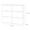 Specifica dimensioni Mobile con doppi cassetti  in legno colore "Bianco Laccato/Rovere Riviera" con 6 cassetti modello Orbis Totò Piccinni