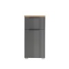 Colonna bagno colore "Grigio Laccato/Rovere Miele" 1 ante e 1 cassetto modello Orbis Totò Piccinni