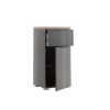 Mobile bagno colonna colore "Grigio Laccato/Rovere Miele" 1 ante e 1 cassetto modello Orbis Totò Piccinni
