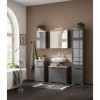 Arredo bagno colonna colore "Grigio Laccato/Rovere Miele" 1 ante e 1 cassetto modello Orbis Totò Piccinni