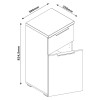 Specifica dimensioni Mobile bagno colore "Grigio Laccato/Rovere Miele" 1 ante e 1 cassetto modello Orbis Totò Piccinni