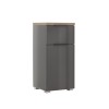 Mobile colonna bagno colore "Grigio Laccato/Rovere Miele" 1 ante e 1 cassetto modello Orbis Totò Piccinni