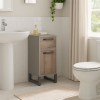 Vista ambientata Colonna Bagno 1 Anta e 1 Cassetto colore "Rovere Invhecchiato/Grigio" modello Sylva Totò Piccinni
