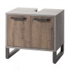 Base lavabo in legno con 2 ante colore "rovere invecchiato/grigio" modello Sylva Totò Piccinni
