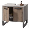 Base lavabo in legno con 2 ante colore "rovere invecchiato/grigio" modello Sylva Totò Piccinni