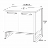 Specifica dimensioni Base lavabo in legno con 2 ante colore "rovere invecchiato/grigio" modello Sylva Totò Piccinni