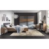 cassettiera per camera da letto grigio scuro laccato/noce brera ambientata