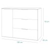 Specifica dimensioni Mobile contenitore in legno colore "Cemento/Bianco Laccato" con 3 cassetti e 1 anta modello Zenit Totò Piccinni