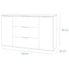 Specifica dimensioni Mobile contenitore in legno colore "Cemento/Bianco Laccato" con 3 cassetti e 2 ante modello Zenit Totò Piccinni