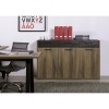 Vista ambientata Mobile contenitore in legno colore "Noce Brera/Nero Chalet" 3 cassetti e 3 ante modello Bali Totò Piccinni