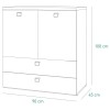 Specifica dimensioni Mobile contenitore colore "Rovere Miele/Bianco Laccato" 2 ante e 2 cassetti modello Orbita Totò Piccinni 