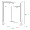 Specifica dimensioni Mobile contenitore in legno colore "Cemento/Rovere Invecchiato" con 1 cassetto e 2 ante modello Sylva Totò Piccinni
