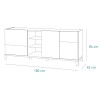 Specifica dimensioni Mobile contenitore in legno colore "Rovere/Grigio Antracite" 3 ante e 1 vano modello Nova Totò Piccinni