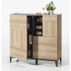 Mobile contenitore design in legno "Rovere/Grigio Antracite" 3 ante e 2 ripiani modello Nova Totò Piccinni