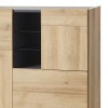 Dettaglio Mobile contenitore moderno in legno "Rovere/Grigio Antracite" 3 ante e 2 ripiani modello Nova Totò Piccinni