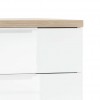 Dettaglio Comò in legno colore "Bianco/Rovere Riviera" con 2 cassetti e 1 anta modello Orbis Totò Piccinni