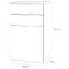 Specifica dimensioni Mobiletti con cassetti  in legno colore "Bianco/Rovere Riviera" con 2 cassetti e 1 anta modello Orbis Totò Piccinni