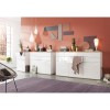 Vista ambientata Mobile contenitore con cassetti in legno colore "Bianco Laccato/Rovere Riviera" con 4 cassetti e 2 ante modello Orbis Totò Piccinni