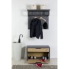 Vista ambientata Panca design in legno colore Grigio Cemento/Rovere Miele 1 ribalta e 1 cassetto modello Dubai Totò Piccinni