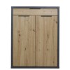 Vista frontale Mobile contenitore in legno colore "Grigio Cemento/Rovere Miele" con 2 ante e 1 cassetto modello Dubai Totò Piccinni