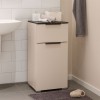 Vista ambientata Colonna Bagno in legno colore Cashmere/Effetti Marmo Nero con 1 ante e 1 cassetto modello Armonia Totò Piccinni