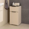 Vista ambientata Colonna Bagno in legno colore Cashmere/Effetti Marmo Nero con 1 ante e 1 cassetto modello Armonia Totò Piccinni