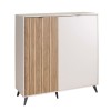 Vista diagonale Madia in Legno Cashmere/Rovere Cannettato 2 ante modello Mandala Totò Piccinni
