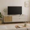 Vista ambientata Porta TV Cashmere/Rovere Cannettato 1 anta 2 cassetti modello Mandala Totò Piccinni